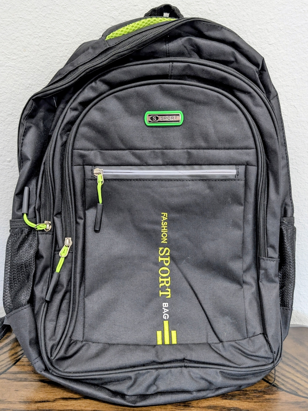 Sporto Fashion Kids Black & Lime Green Backpack